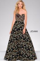Jovani - Beaded Waistline Sweetheart Neck Dress 47749