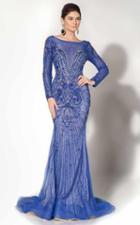 Mnm Couture - 10593 Bejeweled Illusion Bateau Trumpet Dress