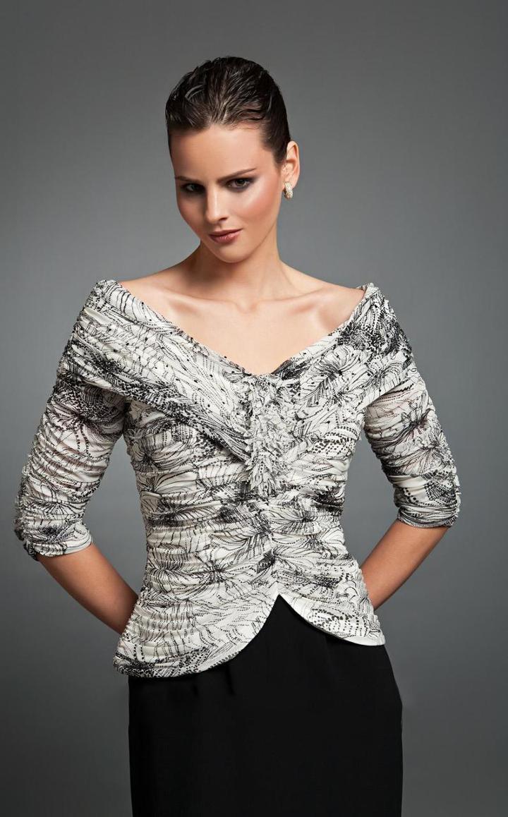 Daymor Couture - Ruched Two Piece Printed Ensemble 1003