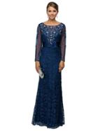 Dancing Queen - Finely Jeweled Illusion A-line Long Dress 9070