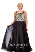 Sydney's Closet - Sc7177 Plus Size Dress In Black