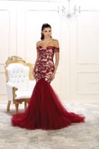May Queen - Mq1494 Off-shoulder Mermaid Evening Gown
