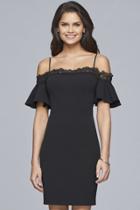 Faviana - S10175 Lace Stretch Matte Crepe Fitted Dress