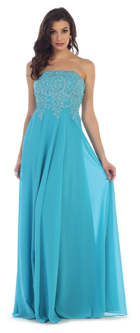 Delicate Strapless Corset A-line Long Gown
