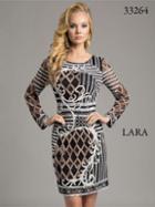 Lara Dresses - Sassy Beaded Long Sleeve Cocktail Dress 33264