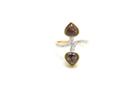 Tresor Collection - Brown Rose Cut Diamond With Round Brilliant Diamond Ring In 18k Yg