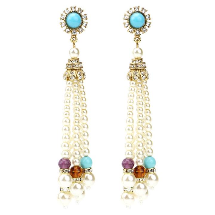 Ben-amun - Byzantine Pearl Tassel Earrings