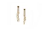 Tresor Collection - 18k Yellow Gold Earring With Rainbow Moonstone Smooth Round 4811801092