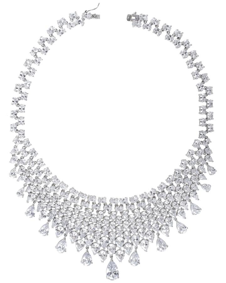 Cz By Kenneth Jay Lane - Glamorous Mesh Bib Necklace