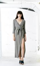 Again Collection - Bianca Maxi Dress In Gray