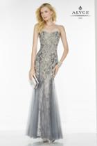 Alyce Paris Black Label - 5773 Dress In Graphite Almond Pearl