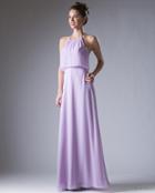 Cinderella Divine - Sleeveless Halter Neck Embellished A-line Dress