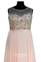 Sydney's Closet - Sc7152 Plus Size Dress In Peach