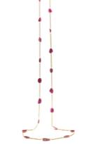 Tresor Collection - 18k Yellow Gold Long Necklace With Ruby