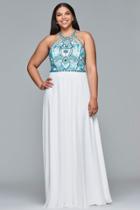 Faviana - 9434 Beaded Halter A-line Dress