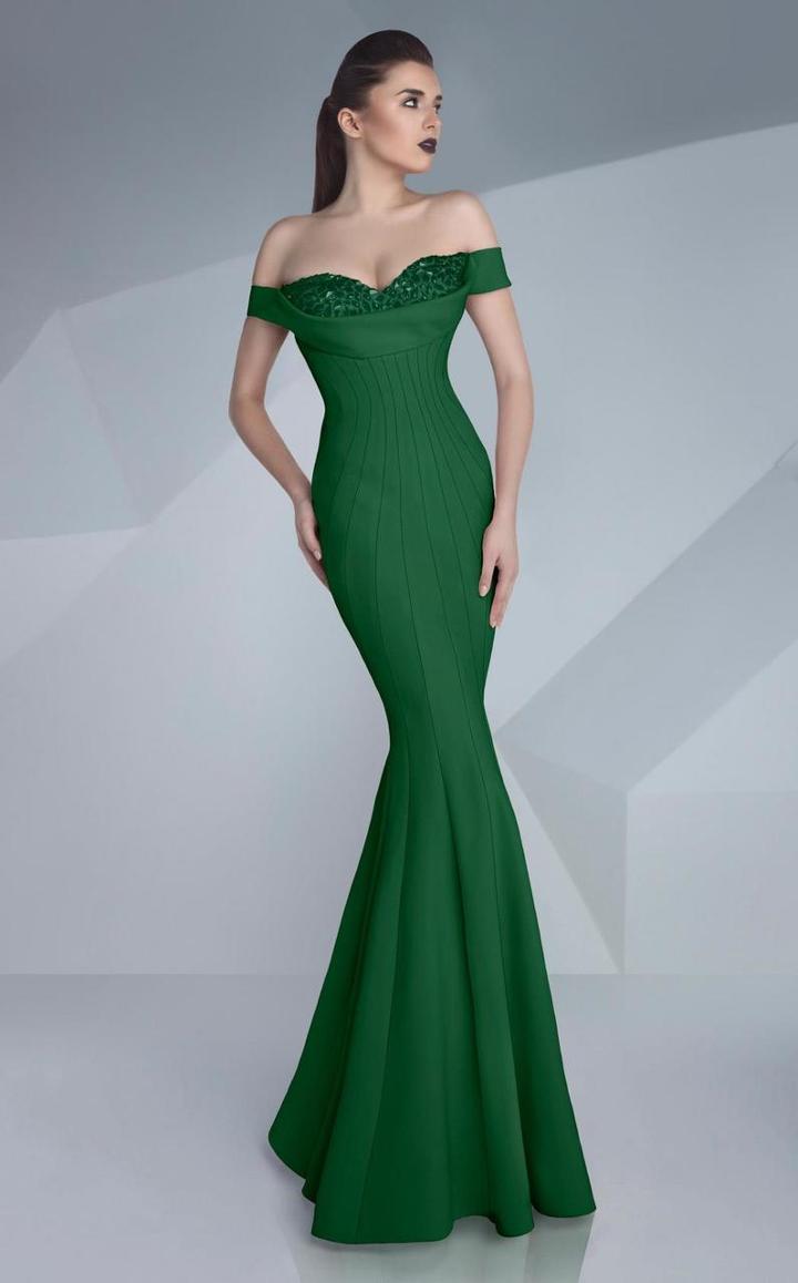 Mnm Couture - Ornate Off-shoulder Mermaid Gown G0592