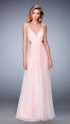 La Femme - 22416 Embellished V-neck Chiffon Dress