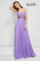 Angela And Alison - Strapless Multi-colored Embroidered Ruched Sweetheart Chiffon Dress 771143