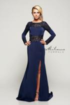 Milano Formals - Long-sleeved Sparkling Evening Gown E2074