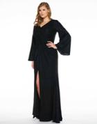 Mac Duggal Fabulouss - 77298f Long Sleeve Embellished Evening Gown