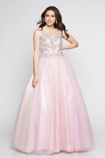 Milano Formals - E2320 Multi-colored Beaded V-neck Ballgown