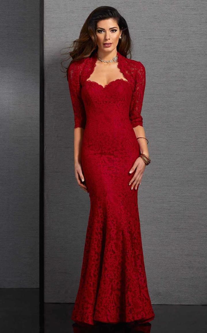 Clarisse - 6308 Lace Mermaid Gown With Bolero