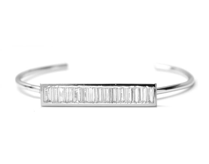 Rachael Ryen - Baguette Bar Bracelet In Silver