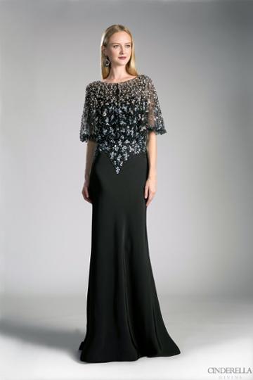 Cinderella Divine - Embellished Bateau Sheath Evening Dress