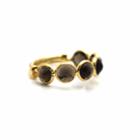 Tresor Collection - Smoky Quartz Round Stackable Ring Band With Adjustable Shank In 18k Yellow Gold M4435sq