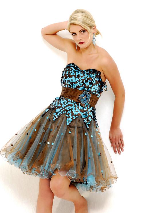 Nina Canacci - C2010-1 Dress In Coffee Turquoise
