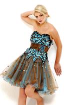 Nina Canacci - C2010-1 Dress In Coffee Turquoise