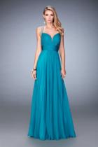 La Femme - 22503 Ruched Deep Sweetheart A-line Dress