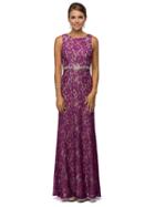 Dancing Queen - Eye-catching Lace Floor Length With Jewel Embellished Empire Waist Dress 9031