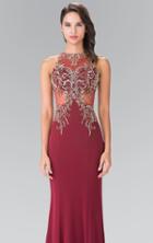 Elizabeth K - Embellished Halter Long Gown Gl2329