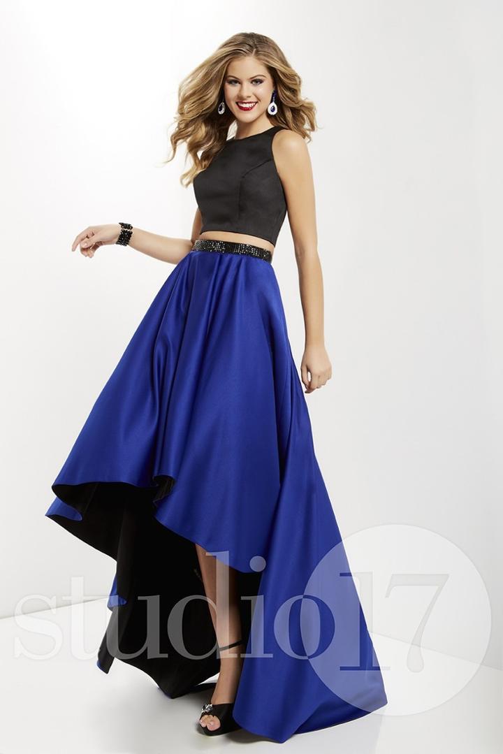 Studio 17 - 12671 Two Piece Satin Beaded High Low A-line Dress