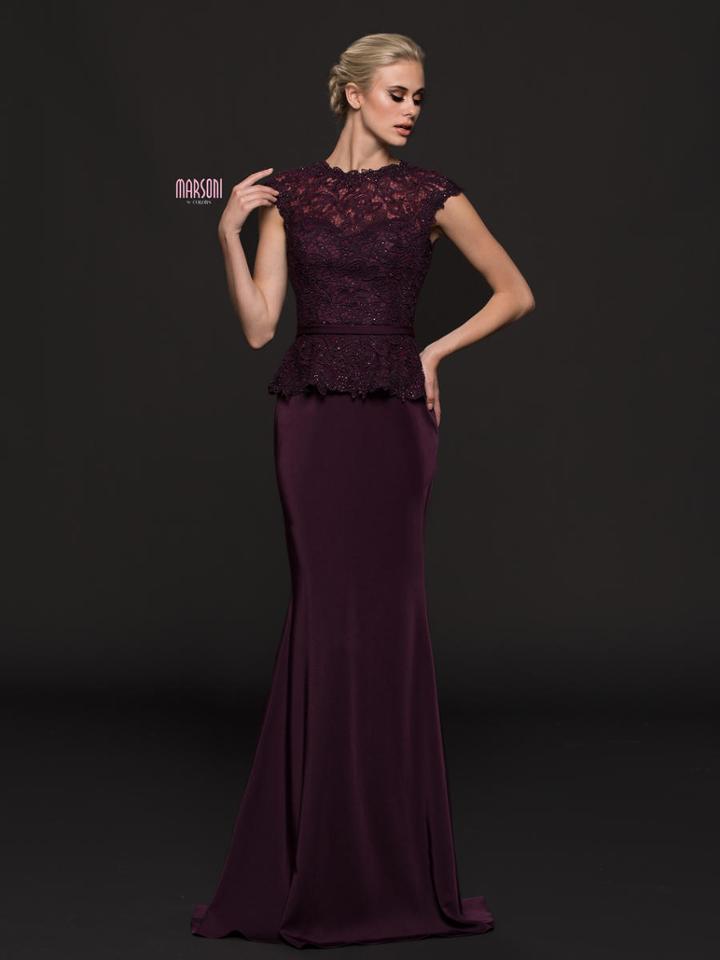 Marsoni By Colors - M220 Embellished Illusion Jewel Sheath Dress