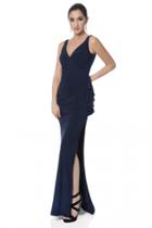Terani Couture - Sleeveless V Neck Long Dress 1613e0374b