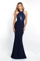 Intrigue - 401 Beaded Halter Sheath Dress