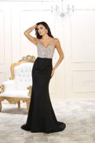 May Queen - Rq7504 Spaghetti Straps Sequined Evening Gown