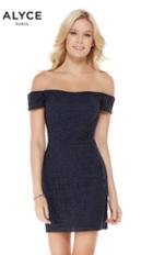 Alyce Paris - 2656 Diamond Lace Off-shoulder Sheath Dress