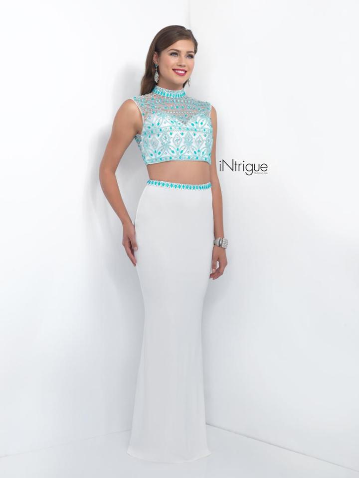 Intrigue - Shimmering High Neckline Two-piece Dress 170