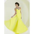 Tiffany Designs - Fit And Flare Dress With Bead Accented Collar 16154