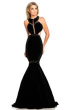 Johnathan Kayne - 8096 Fitted Halter Velvet Mermaid Gown