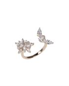 Cz By Kenneth Jay Lane - Open Star And Moon Ring