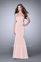 La Femme - Crystal Beaded Halter Style Prom Dress 24352