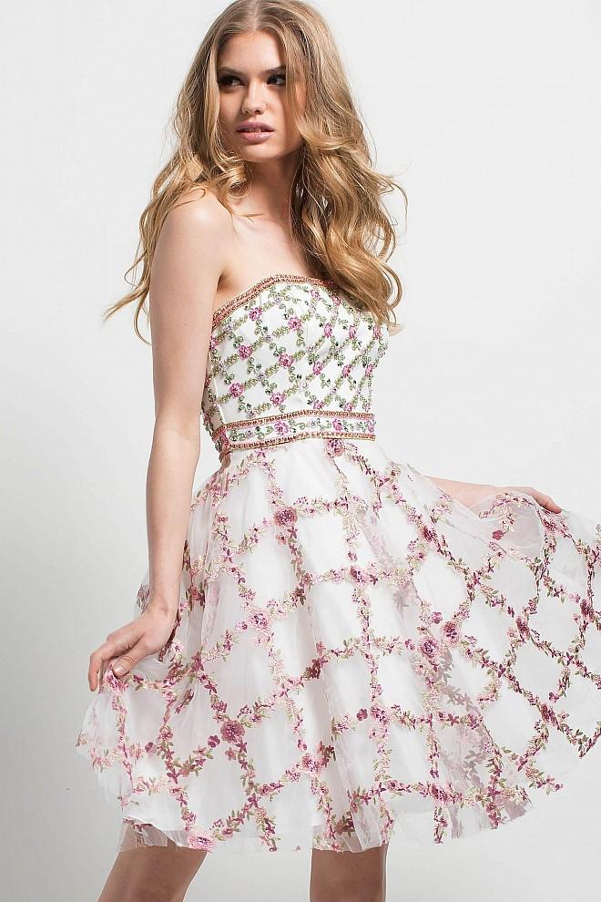 Jovani - 45733 Multi-colored Strapless A-line Dress