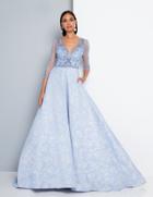 Terani Couture - 1813m6700 Quarter Length Sleeved Ballgown