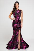 Terani Couture - 1723e4266 Asymmetrical Draped Evening Dress