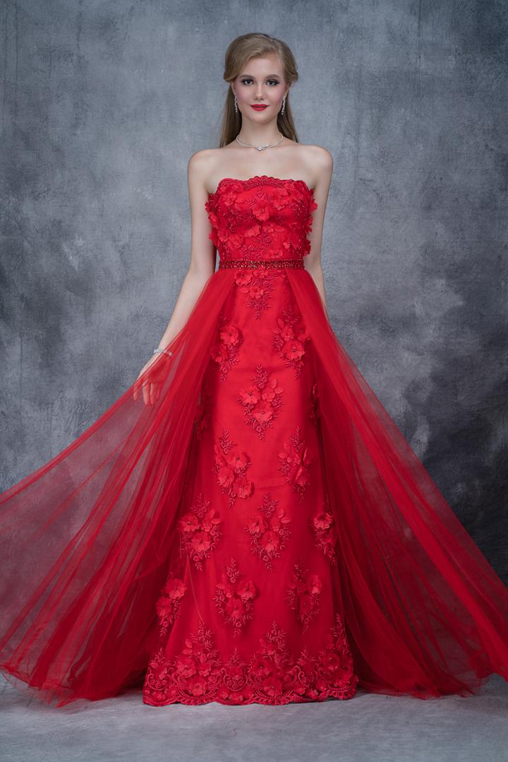 Nina Canacci - 2163 Majestic Strapless Floral Evening Gown