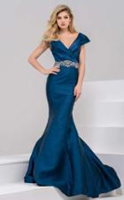Jovani - 42914 Ruched V-neck Mermaid Dress